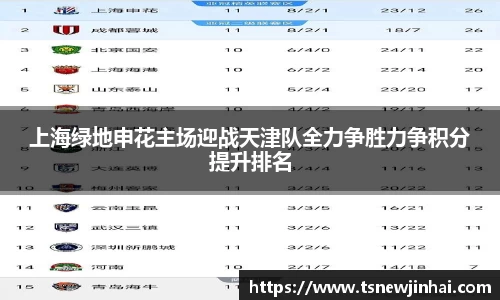 上海绿地申花主场迎战天津队全力争胜力争积分提升排名